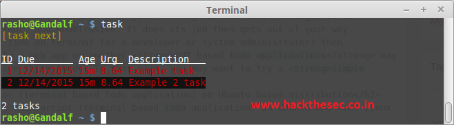 Install Taskwarrior (terminal based todo application) on Ubuntu/Centos