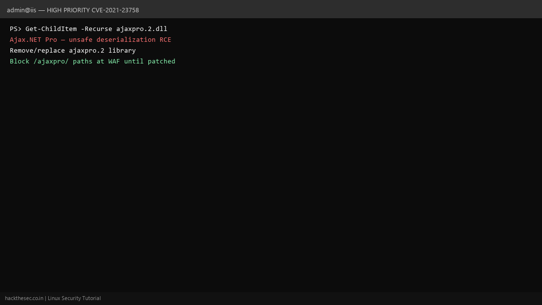 Ajax.NET patch for CVE-2021-23758 deserialization RCE