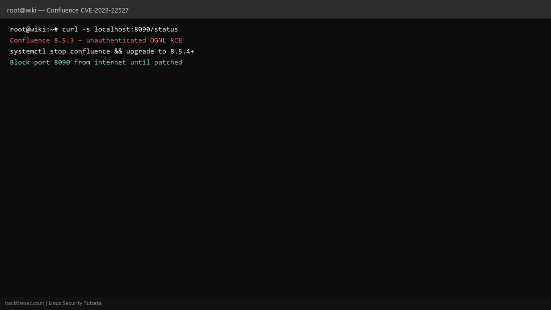 Atlassian Confluence patch for CVE-2023-22527 OGNL RCE