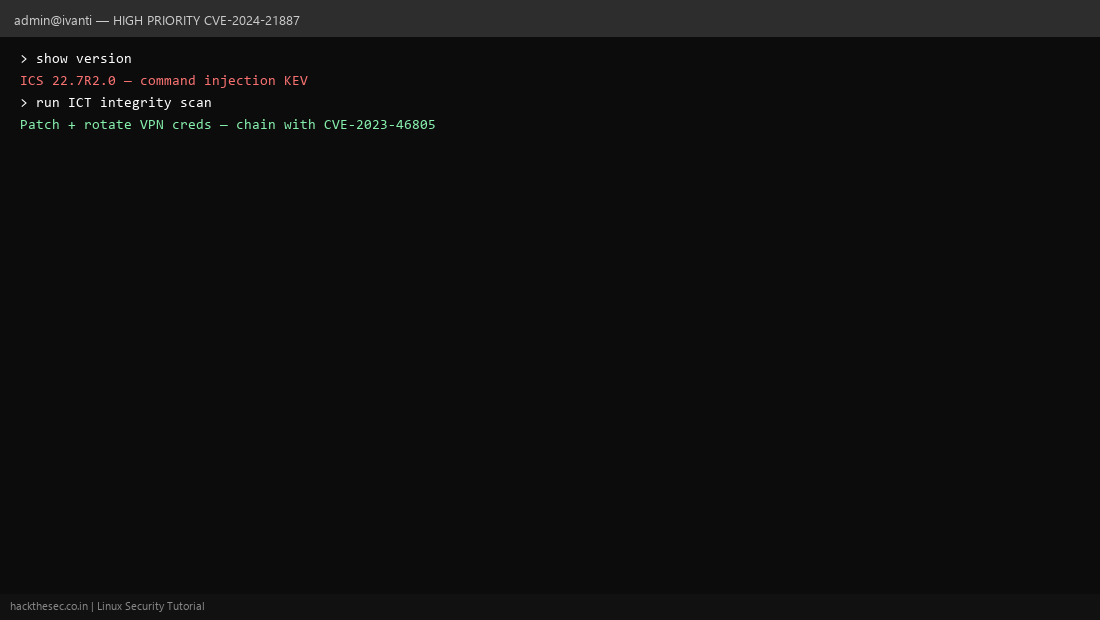 Ivanti Connect Secure command injection patch CVE-2024-21887
