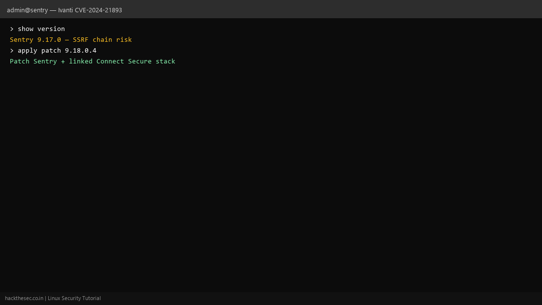 Ivanti Sentry patch for CVE-2024-21893 SSRF