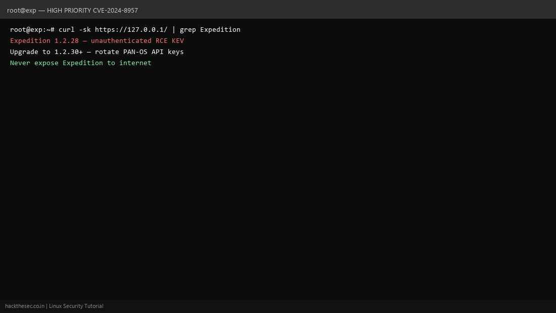 Palo Alto Expedition patch CVE-2024-8957