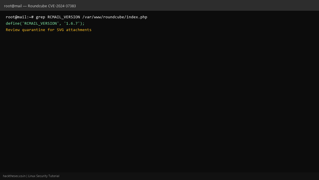 Roundcube version check for CVE-2024-37383 XSS