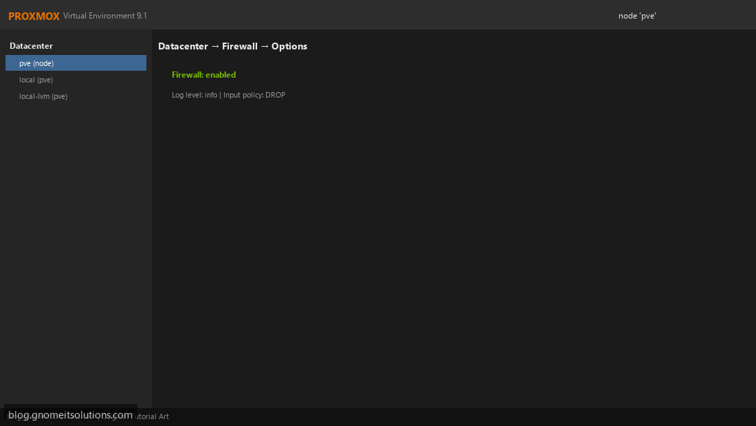 Proxmox datacenter firewall enabled