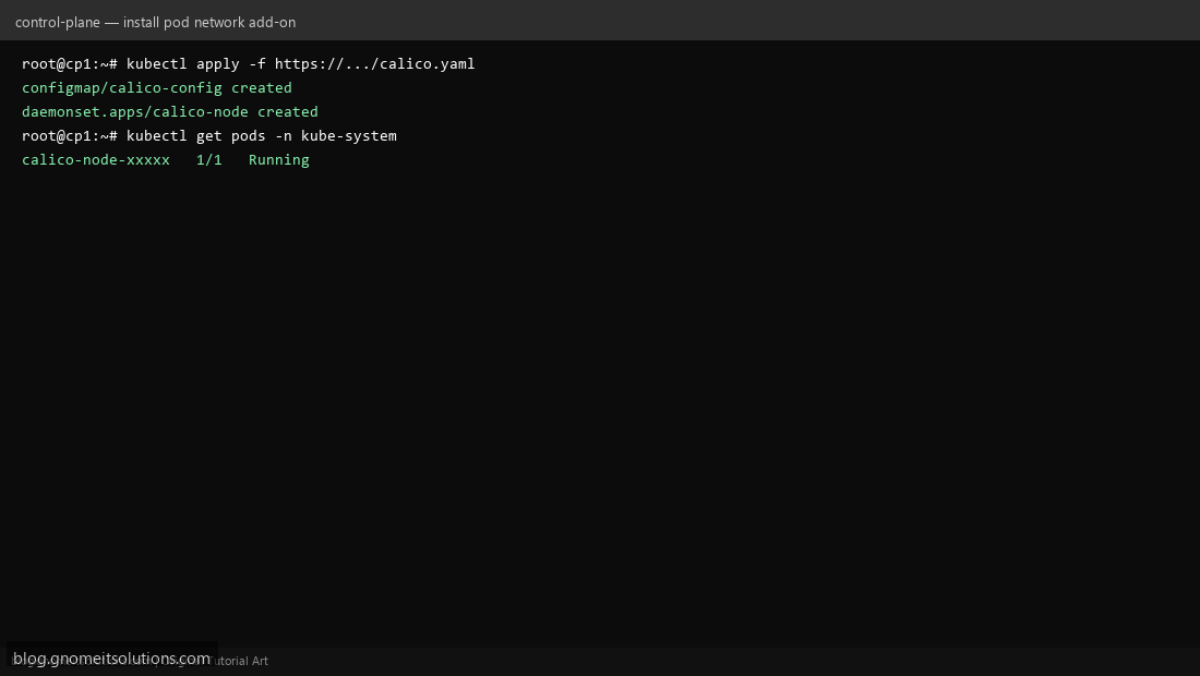 Installing Calico pod network CNI add-on for Kubernetes