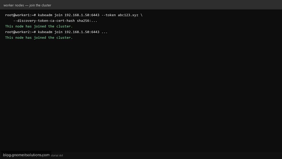 Joining Kubernetes worker nodes to the cluster with kubeadm join