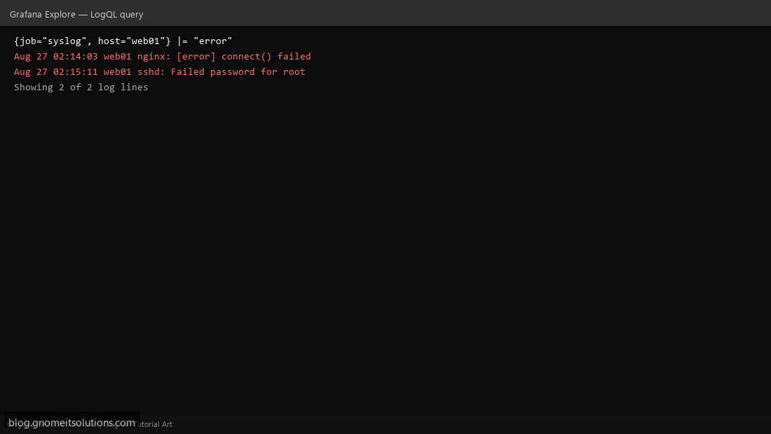 Querying logs in Grafana Explore with LogQL