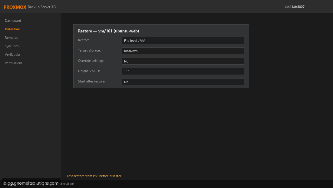 Restore VM from Proxmox Backup Server vs vzdump file