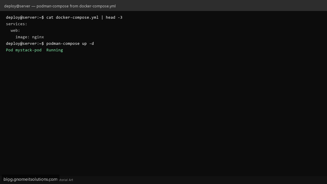 Running existing Docker Compose file with podman-compose