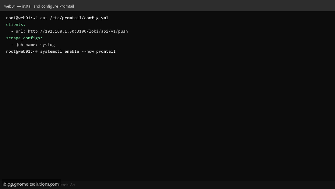 Configuring Promtail to ship logs to Loki server