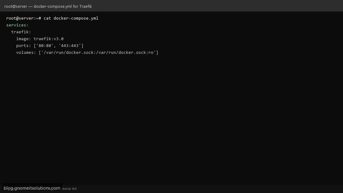 Traefik Docker Compose configuration with Docker socket mount