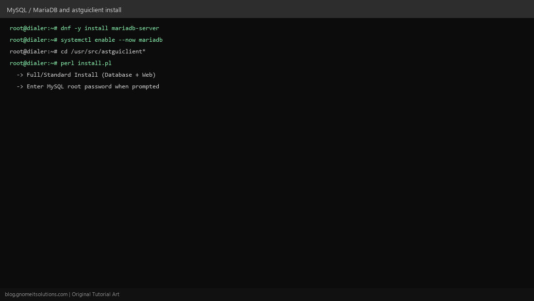 Installing MariaDB and astguiclient ViciDial installer