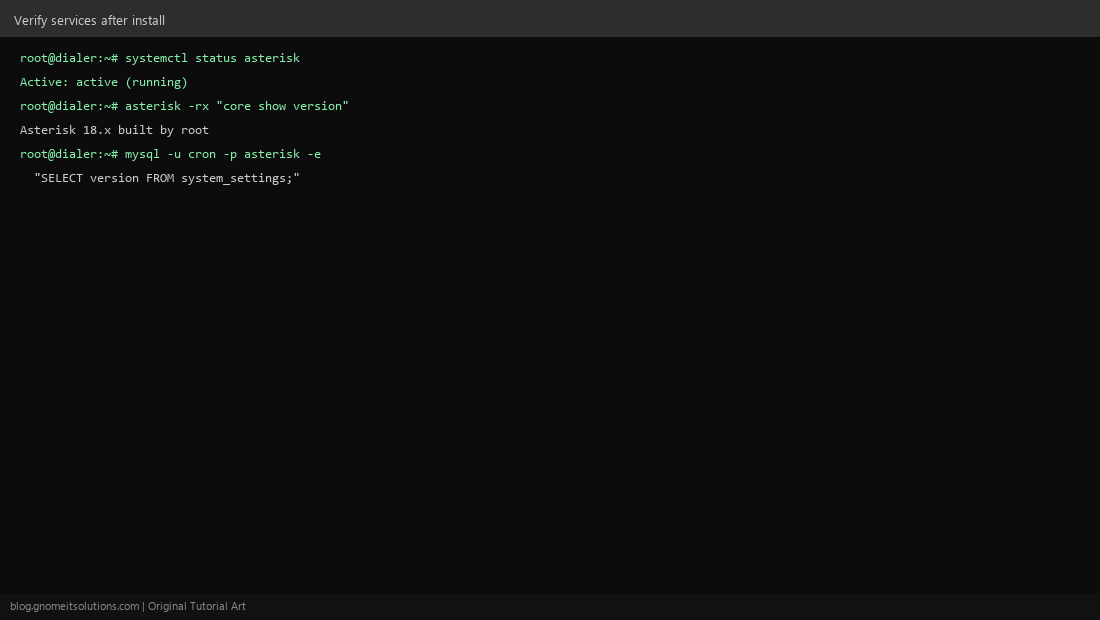 Verifying Asterisk and ViciDial services after fresh install