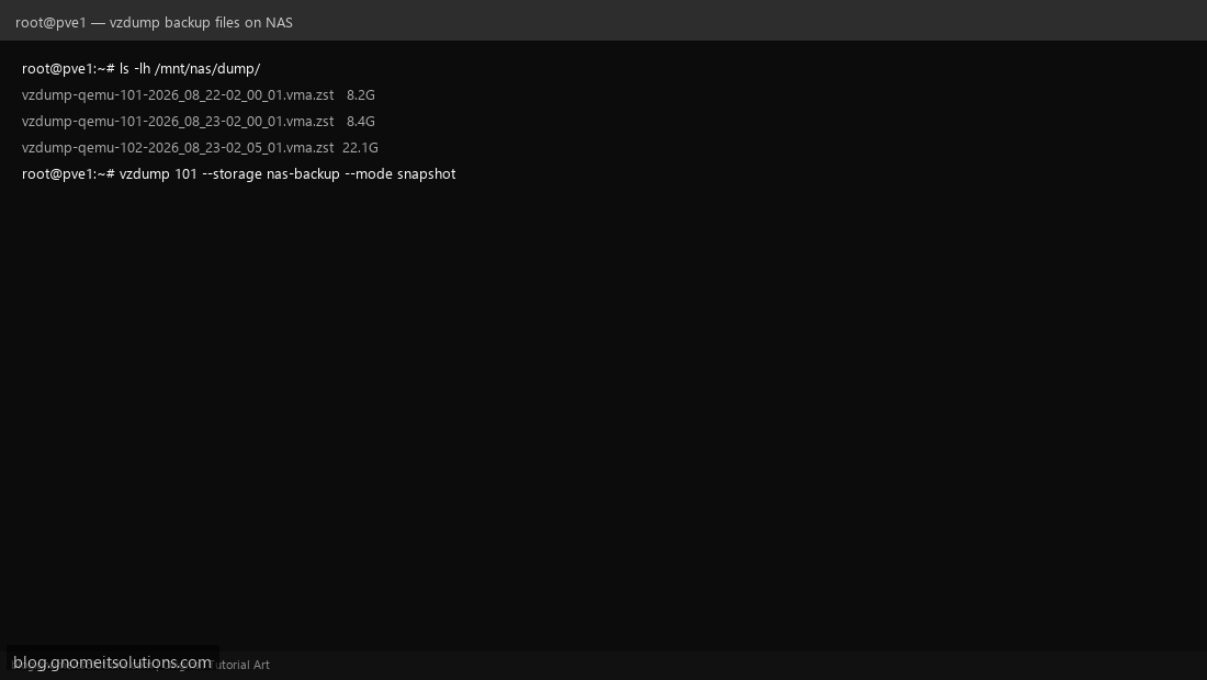 vzdump backup files on NAS directory storage Proxmox