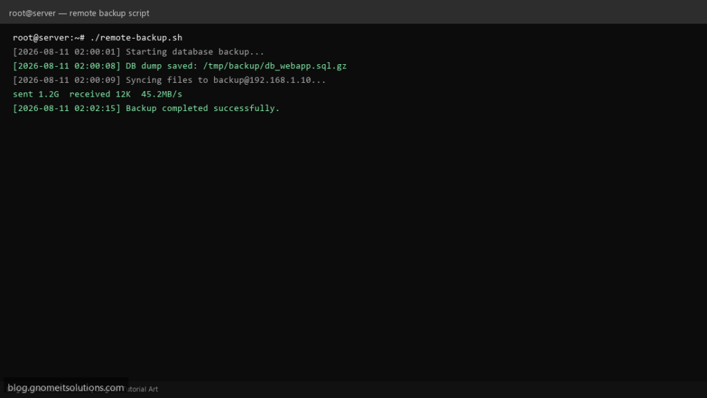 linux remote backup shell script
