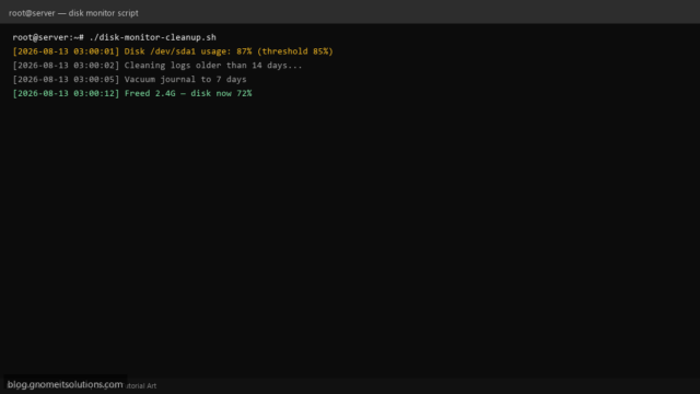 linux disk monitor shell script