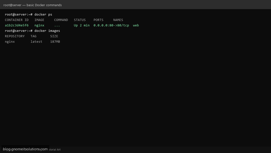 docker ps images basic commands linux