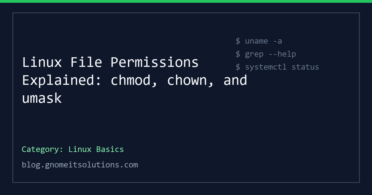 Linux File Permissions Explained: chmod, chown, and umask