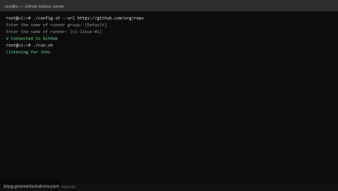 create self-hosted github actions runner linux