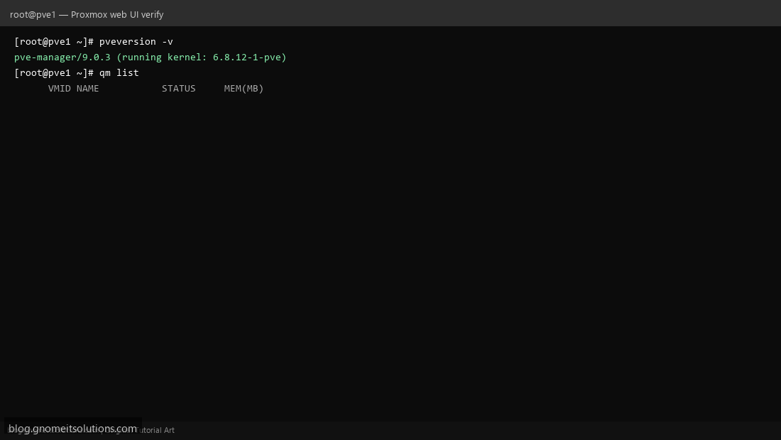 Proxmox VE web interface login port 8006 pveversion