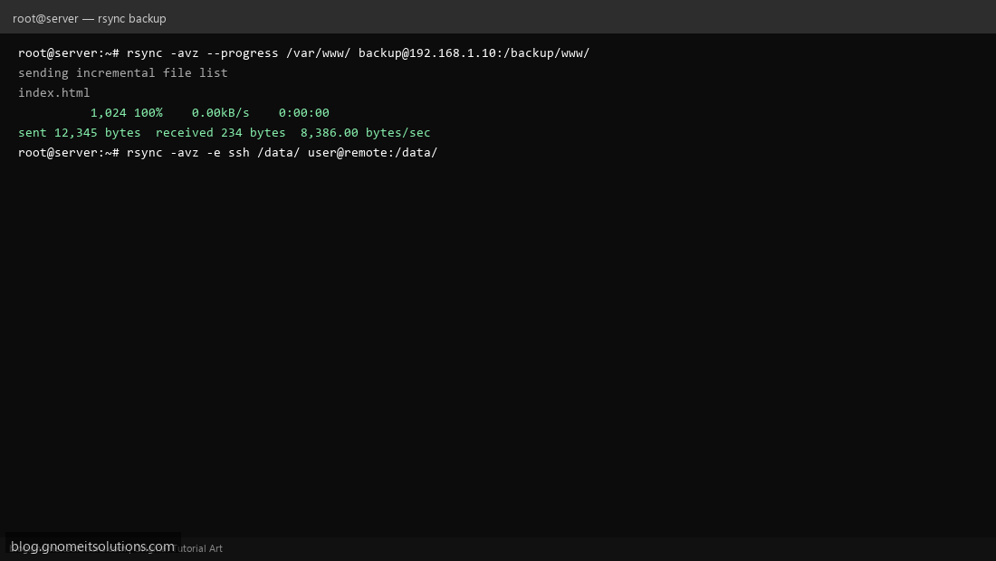 rsync local backup linux