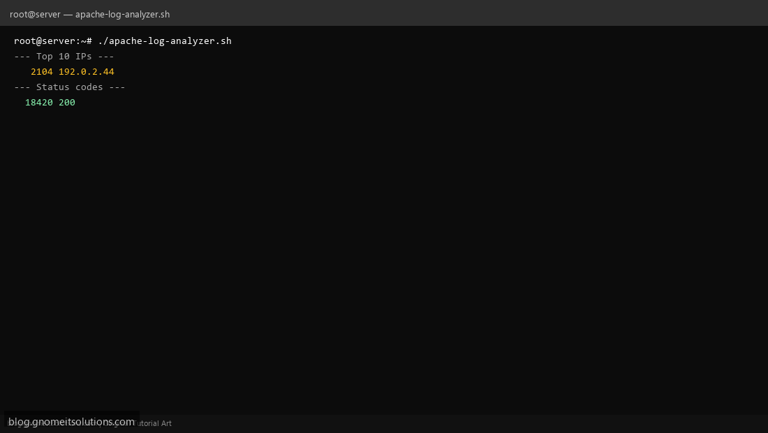 Apache log analyzer shell script on Linux
