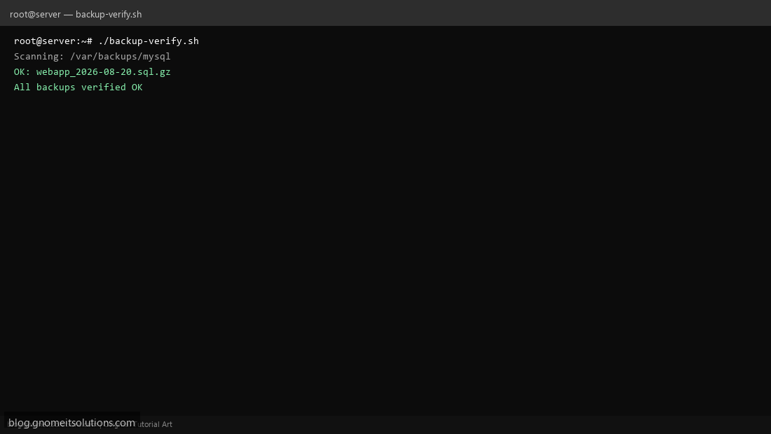 Linux backup verification shell script