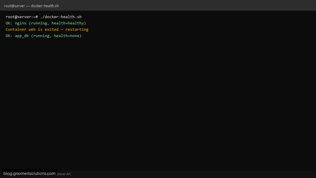 Docker container health check shell script Linux
