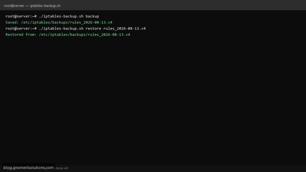 iptables backup script