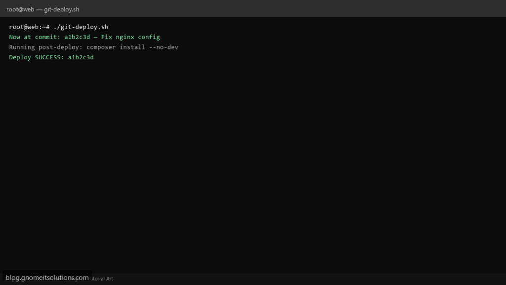 git deploy shell script linux