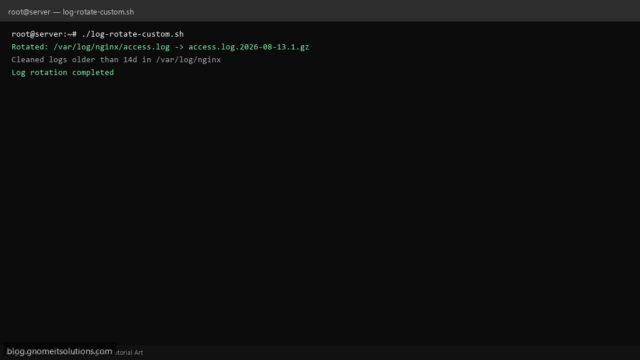 log rotation shell script linux