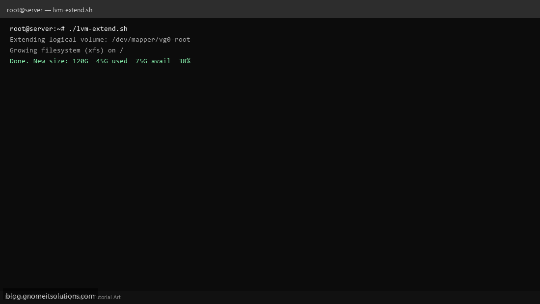 LVM disk extend shell script on Linux server