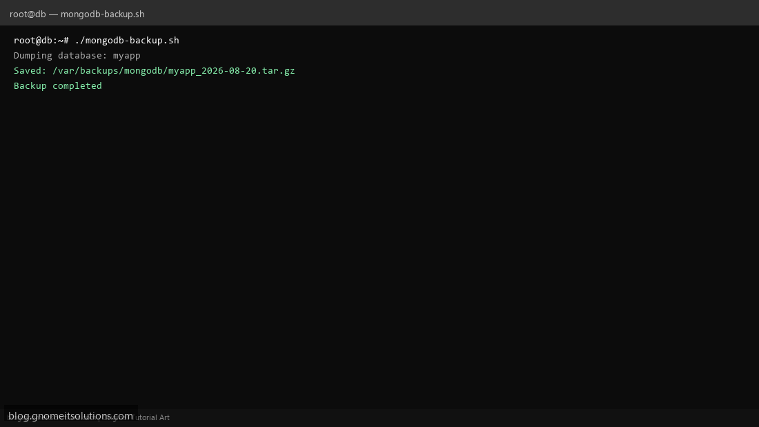 MongoDB mongodump backup shell script Linux