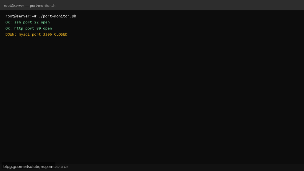 linux port monitor script