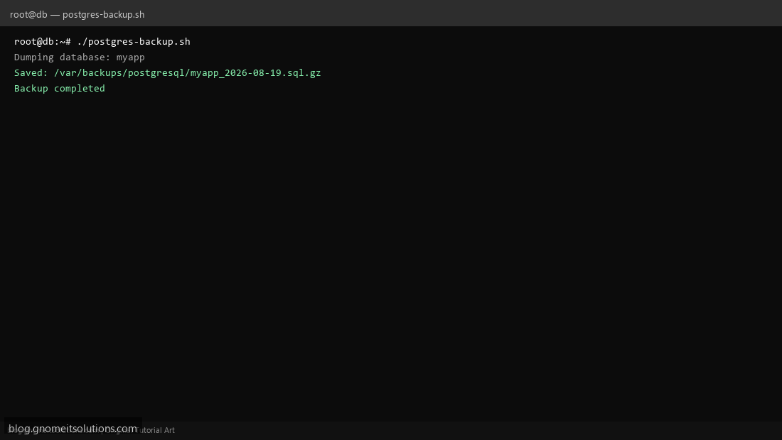 PostgreSQL pg_dump backup shell script on Linux