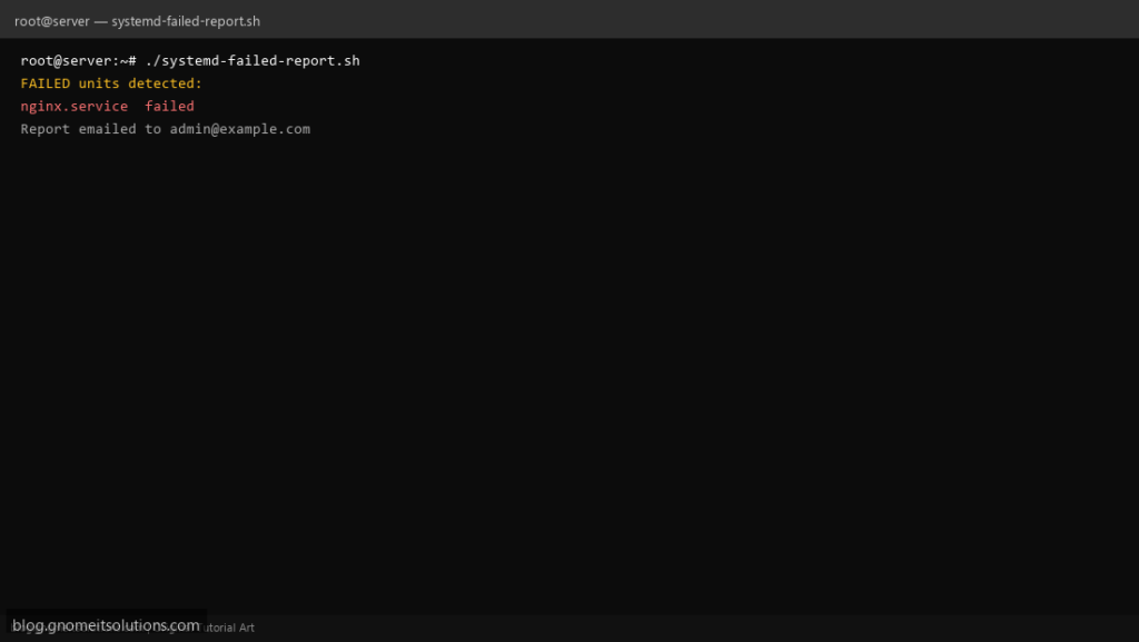 systemd failed units script