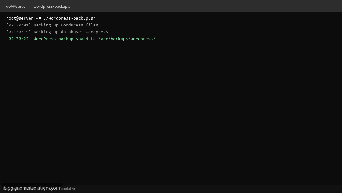 WordPress backup shell script on Linux server