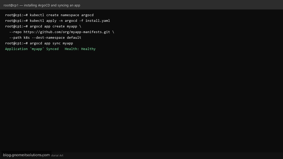 Installing ArgoCD on Kubernetes cluster with kubectl