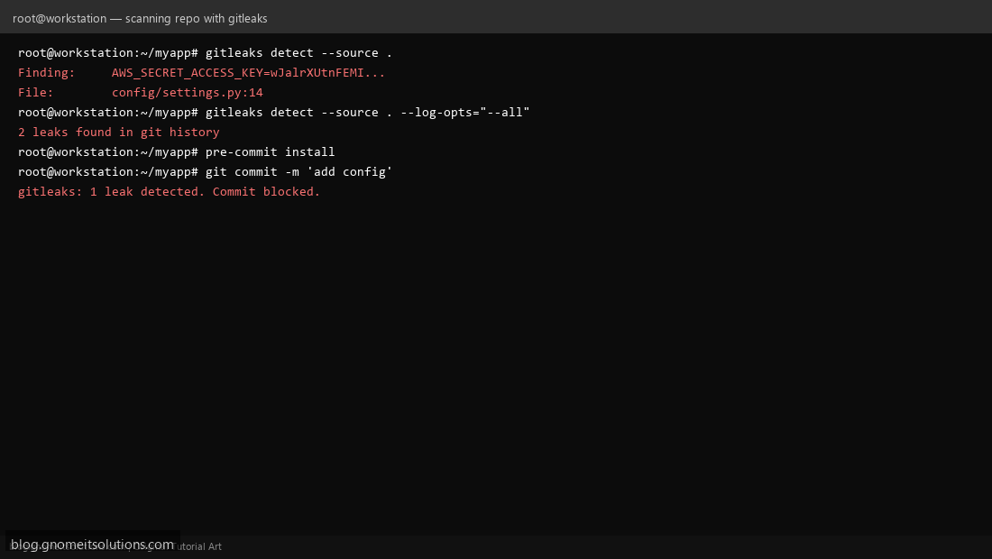 Installing gitleaks secrets scanning tool