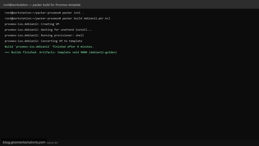 Installing Packer and Proxmox plugin for template builds