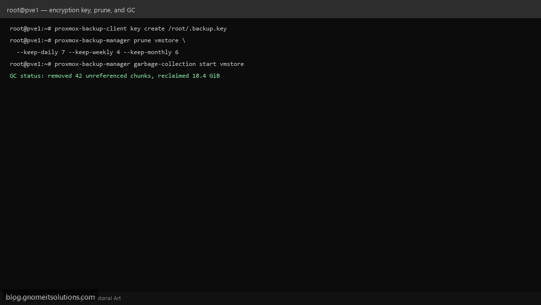 Generating Proxmox Backup Server client-side encryption key