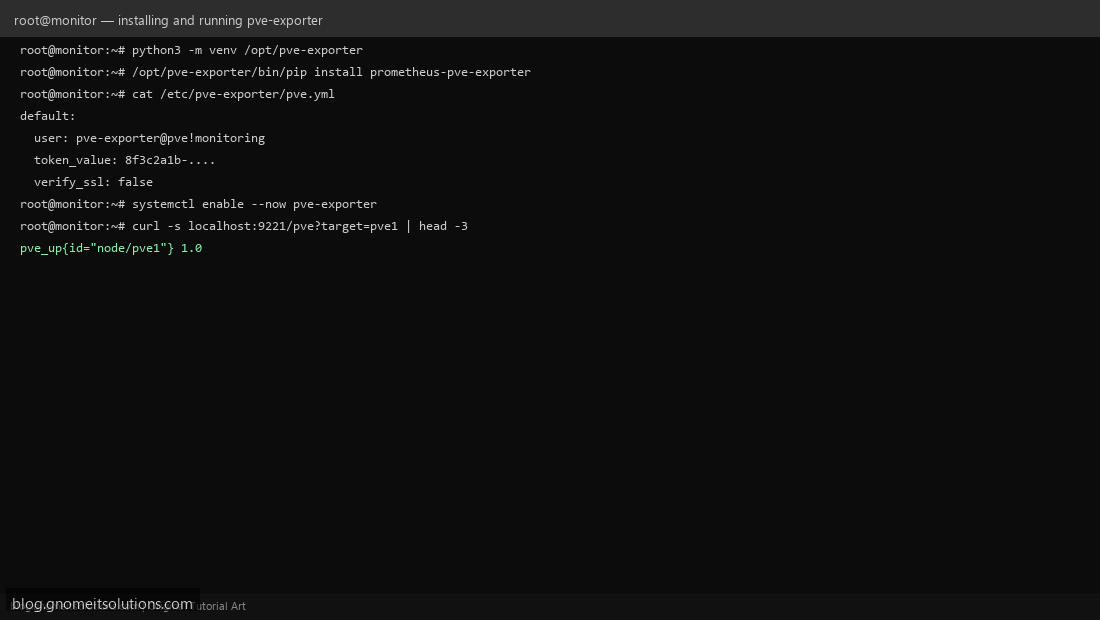 Installing pve-exporter in Python virtual environment