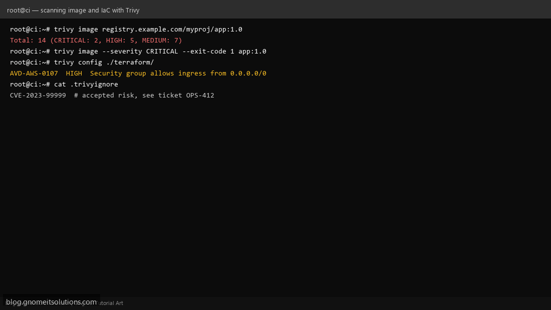 Installing Trivy vulnerability scanner
