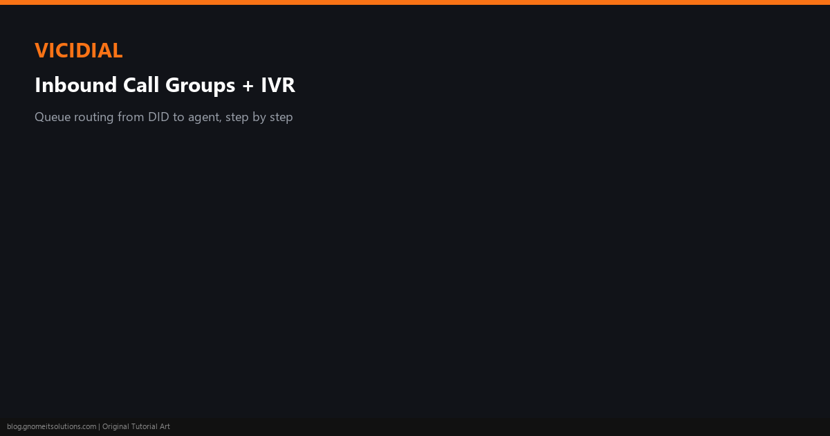 ViciDial inbound call architecture DID trunk IVR queue agent