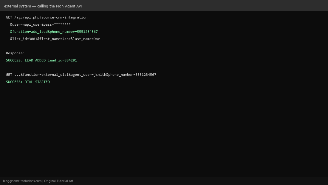 Locating and enabling ViciDial Non-Agent API script