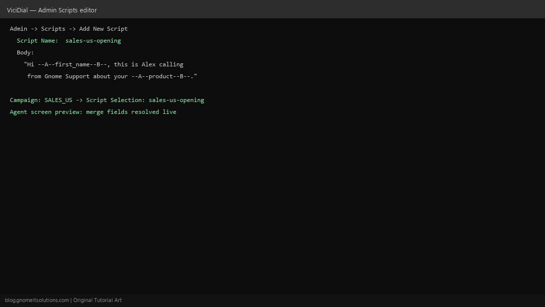 Finding ViciDial Admin Scripts management page