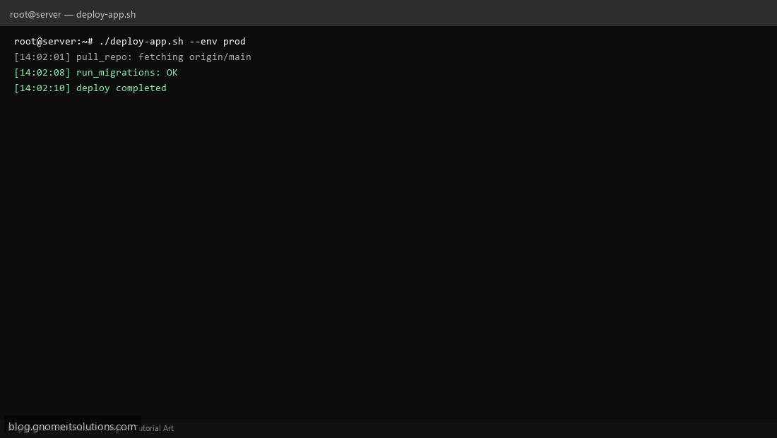 Bash functions shell script with reusable deploy steps