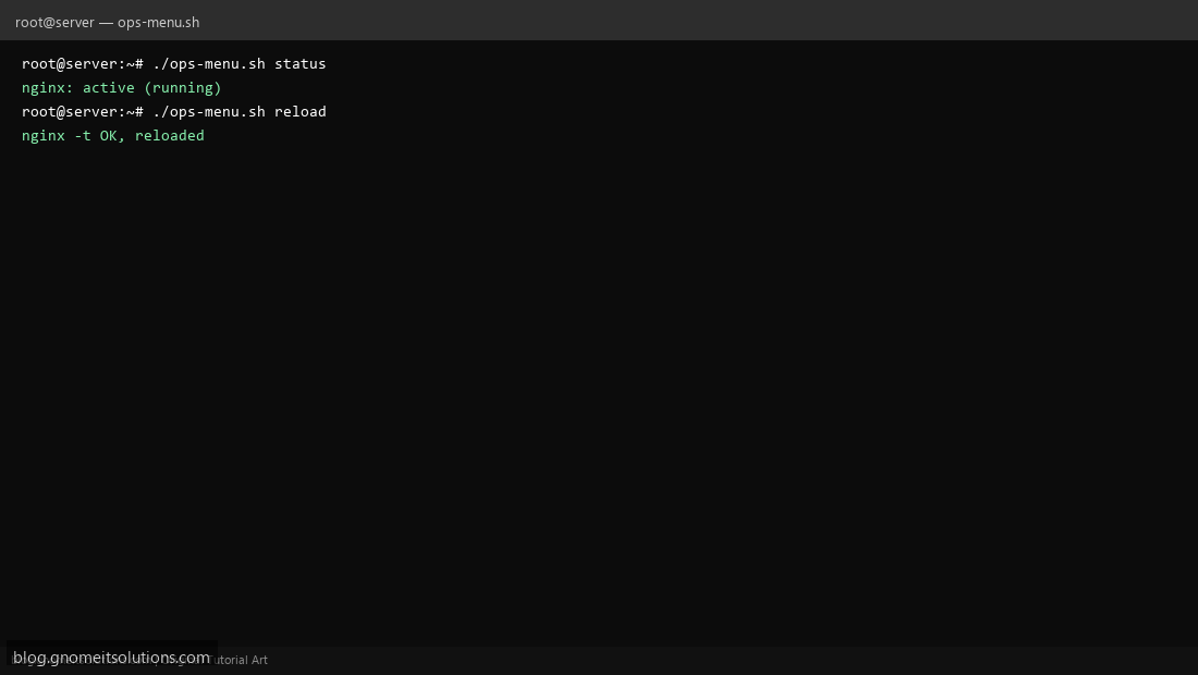 Bash case statement shell script ops menu