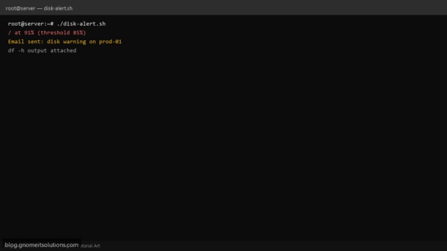 disk space alert shell script