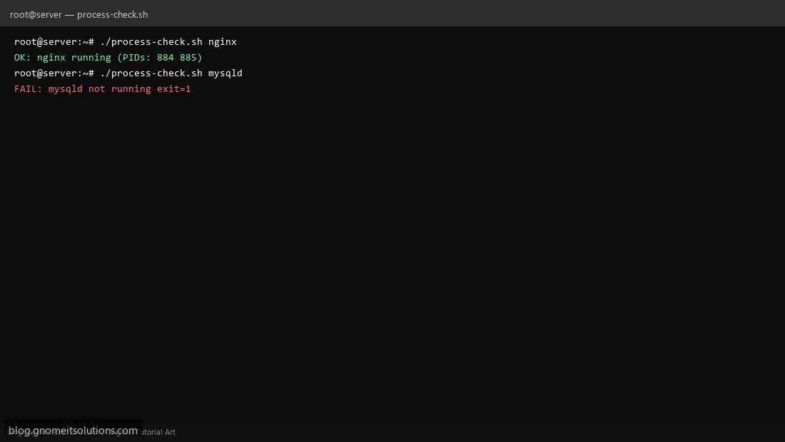 Shell script checking if a process is running with pgrep